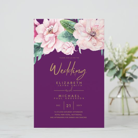 低予算のネ結婚トークピンクフローラ招待状A9 (スタンド正面)