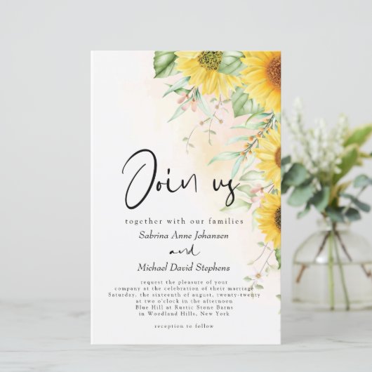 低予算の結婚ヴィンテージ素朴黄色ひまわり (スタンド正面)