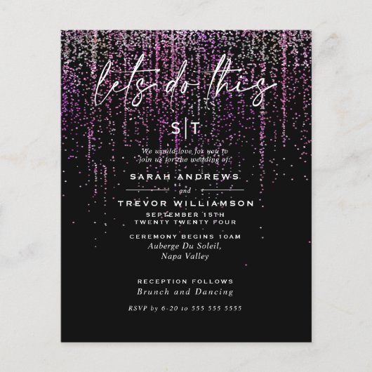 低予算エディ結婚マゼンダグリッターガーランド (正面)