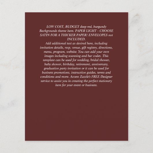 低予算エレファントベビーガールシャワー招待状 チラシ (裏面)