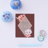 低予算エレファントベビーガールシャワー招待状 チラシ (シングル)