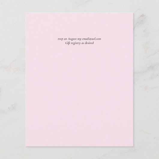 低予算ピンクマグノリアスユーカリプトゥスブルー結婚ズ チラシ (裏面)