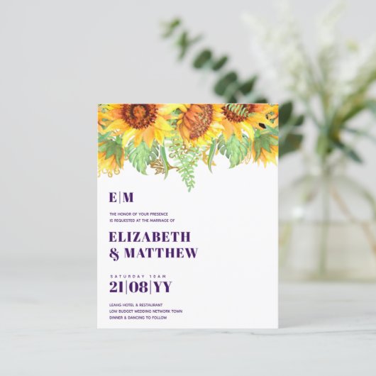 低予算深いパープルビューティフルヒマワリ結婚ーズ (スタンド正面)