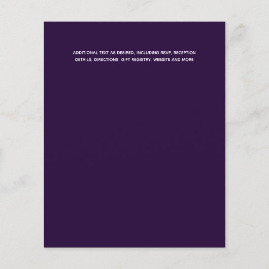 低予算深いパープルビューティフルヒマワリ結婚ーズ (裏面)