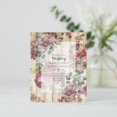 低予算結婚式招待状ヴィンテージバラ (スタンド正面)