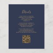 低予算 結婚式 二次会 ウェディング 招待状 QRコード Rust Gold Navy Blue (裏面)