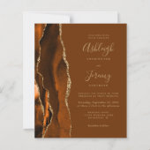 低予算 結婚式 招待状 二次元コード Rust Gold Nutmeg (正面)
