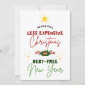 低価格のクリスマス債務無料の新年おもしろい シーズンカード (正面)