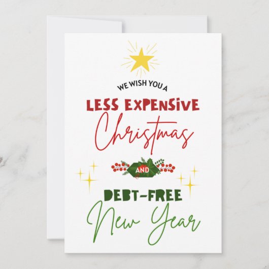 低価格のクリスマス債務無料の新年おもしろい シーズンカード (正面)