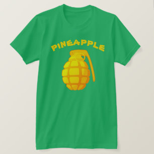 低俗で風刺的なパイナップル手榴弾 Tシャツ