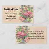 低俗なピンクのフラミンゴのヴィンテージの名刺 名刺 (正面/裏面)