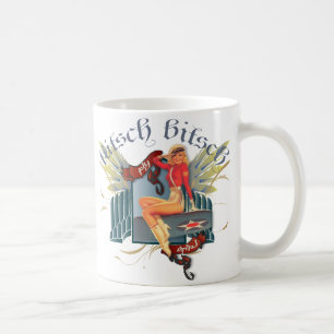 低俗なBitsch: はえの女の子の入れ墨Pin コーヒーマグカップ