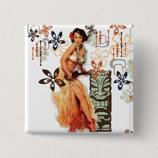 低俗なBitsch: アロハOops! 缶バッジ (正面)