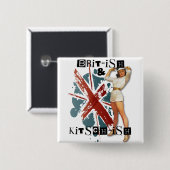 低俗なBitsch: イギリス及び低俗っぽいPin 缶バッジ (正面&裏面)