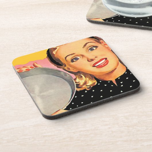 低俗なBitsch: ヴィンテージの主婦のグラフィック コースター (左側)