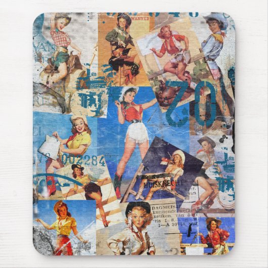 低俗なBitsch: 破壊された女性のカーボーイはNo.1をPin持ち上げます マウスパッド (正面)