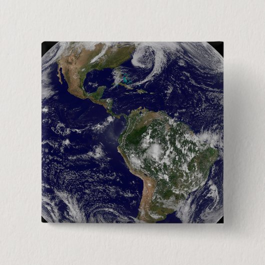 低圧システムを示す全地球。 缶バッジ (正面)