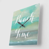 低地のビーチI スクエア壁時計 (傾斜)
