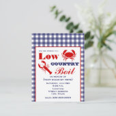 低地諸国の沸騰カニ及びロブスターの青のギンガム 招待状 (スタンド正面)