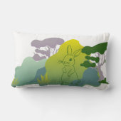 低木とウサギのシルエット ランバークッション (裏面)