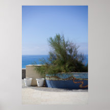 低木によって遮られた海の景色