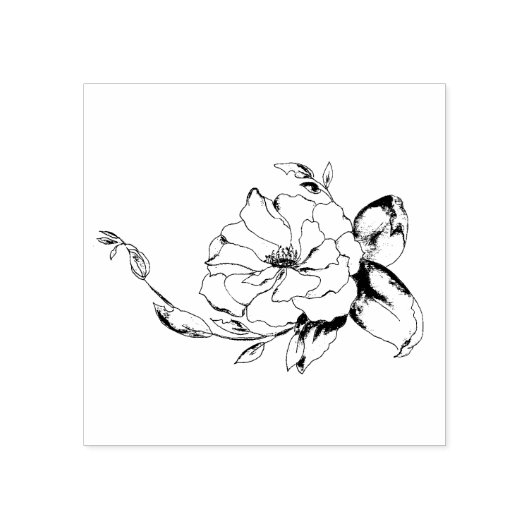 低木バラゴムのスタンプとインク ラバースタンプ (インプリント)