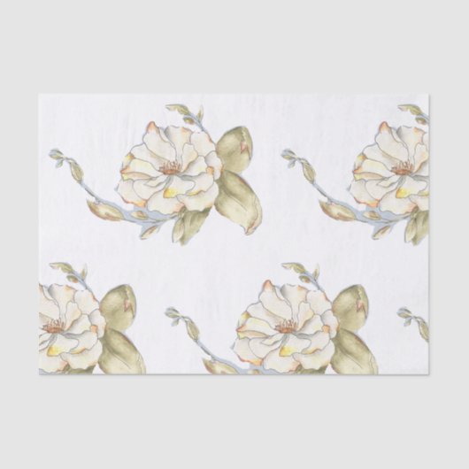 低木バラデザインオンティッシュペーパー 薄葉紙 (正面)