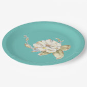 低木バラ（青）紙プレート9" ペーパープレート (アングル)