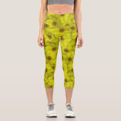 低木状のシニーフォイルのシームレスパターン カプリレギンス (正面)