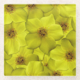 低木状のシニーフォイルのシームレスパターン ガラスコースター