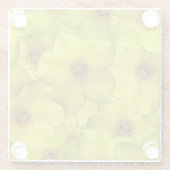 低木状のシニーフォイルのシームレスパターン ガラスコースター (裏面)