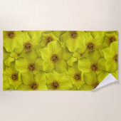 低木状のシニーフォイルのシームレスパターン ビーチタオル (正面)