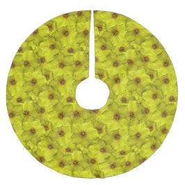 低木状のシニーフォイルのシームレスパターン ブラッシュドポリエステルツリースカート