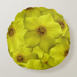 低木状のシニーフォイルのシームレスパターン ラウンドクッション