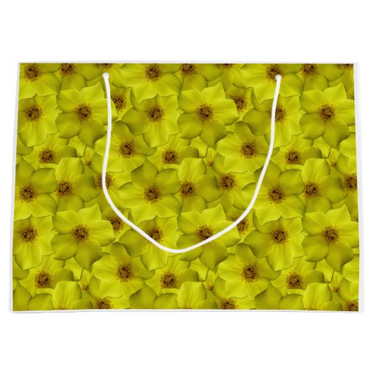 低木状のシニーフォイルのシームレスパターン ラージペーパーバッグ (正面)