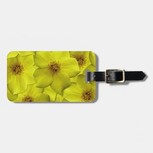 低木状のシンケフォイルのシームレスパターン ラゲッジタグ (正面横)