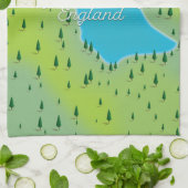 低水湖、湖地区、旅行マップ。 キッチンタオル (折り畳み)