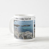 低潮半透明海聖句の写真 コーヒーマグカップ (正面左)