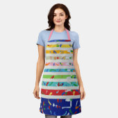 低潮時プリントエプロン エプロン (着用した状態)