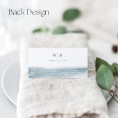 低潮沿岸ブルーウォーター結婚カラー プレイスカード