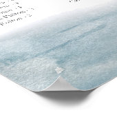 低潮沿岸水彩海シーティングチャート ポスター (角)