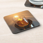 低白熱［赤熱］光を放つ電圧電球 コースター (左側)