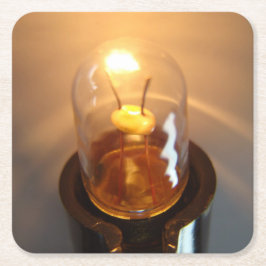 低白熱［赤熱］光を放つ電圧電球 スクエアペーパーコースター