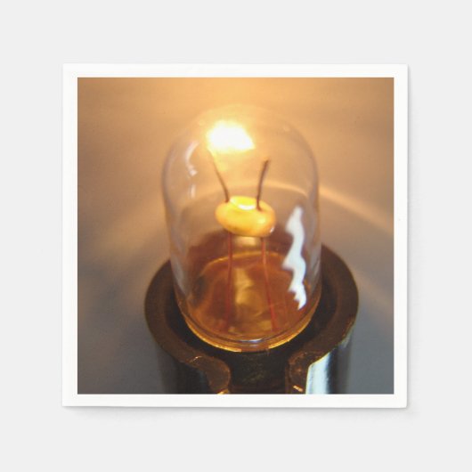 低白熱［赤熱］光を放つ電圧電球 スタンダードカクテルナプキン (正面)