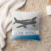 低翼の飛行機 クッション (ブランケット)