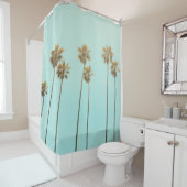 低角度写真ココナツの木 シャワーカーテン (インサイチュ)