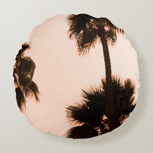 低角度撮影ヤシ植物 ラウンドクッション (正面)