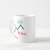 低買売り高Tシャツ – Stock Trader Gift コーヒーマグカップ (正面左)
