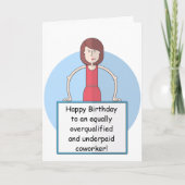 低賃金の同僚誕生日（女性） カード (正面)