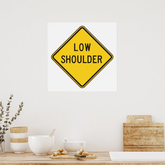 低路肩標識 ポスター (キッチン)
